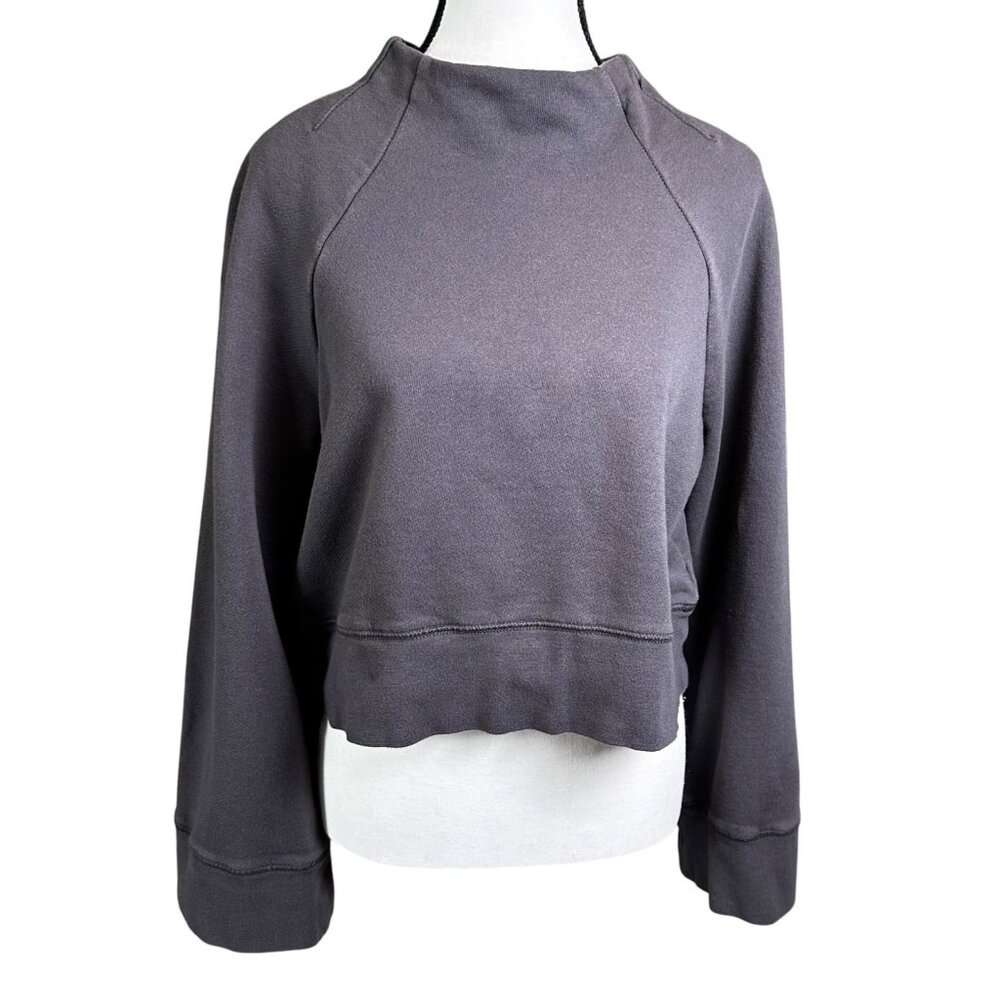 Free people Womens Cropped Sweatshirt Sz M The Class Shanti Top Raglan Sleeves